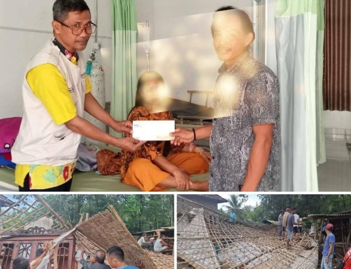 Cepat Tanggap, Lazismu–MDMC Tubaba Salurkan Bantuan ke Korban Rumah Ambruk