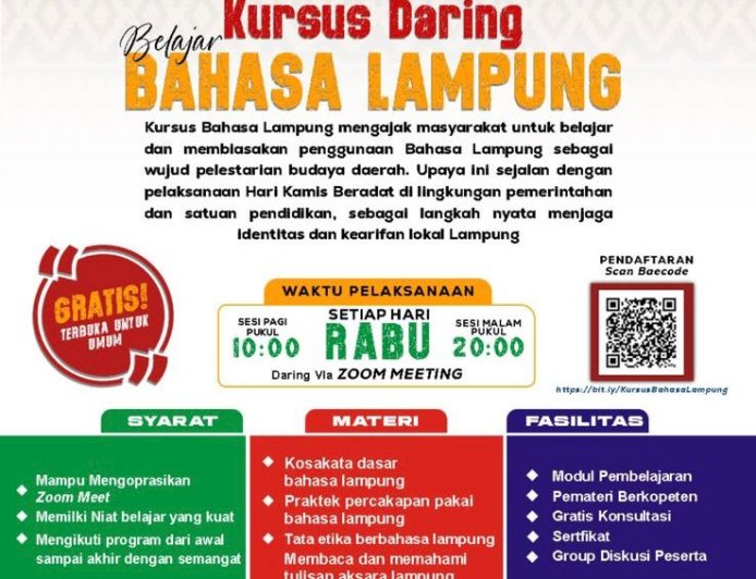 Dukung Kamis Beradat, Kursus Gratis Bahasa Lampung Digeber