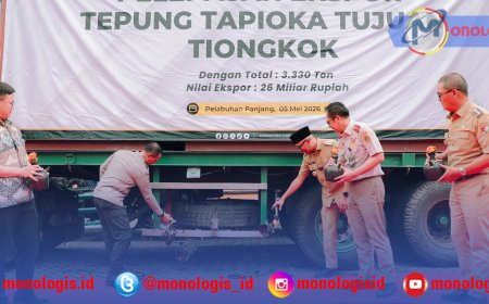 Lampung Ekspor Perdana Tapioka ke Tiongkok