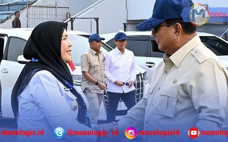 Eva Dwiana Sambut Langsung Kedatangan Prabowo di Lampung