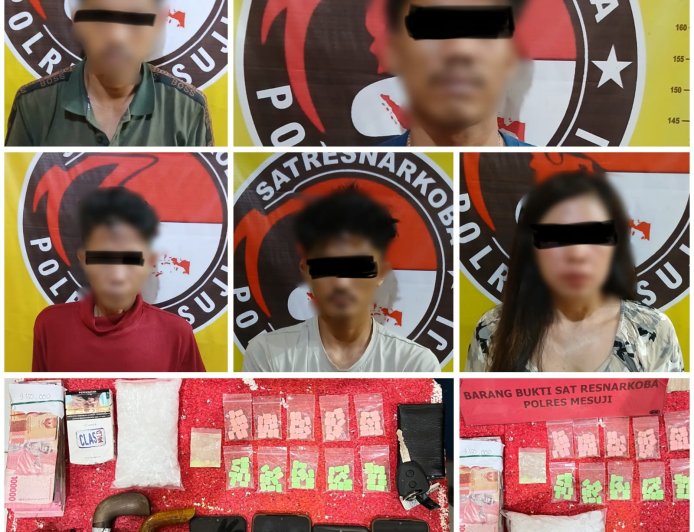 5 Kurir Narkoba Antarprovinsi Dibekuk di Mesuji