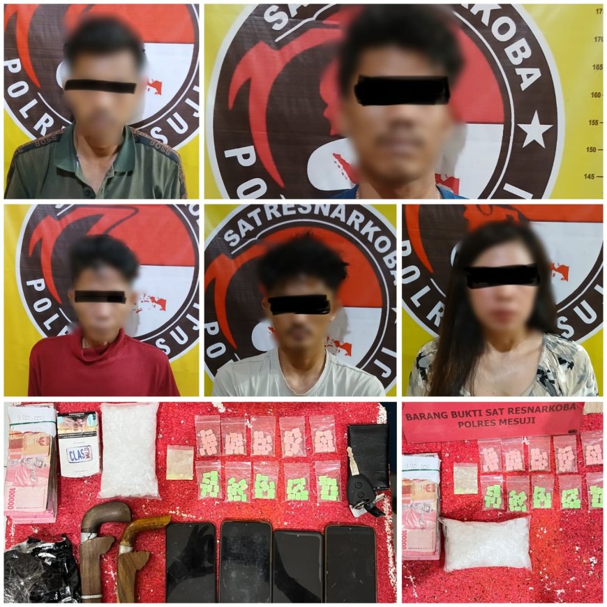 5 Kurir Narkoba Antarprovinsi Dibekuk di Mesuji