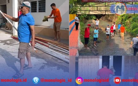 Sambut HUT ke-81 RI, Warga Hajimena Bersihkan Sungai  dan Musala