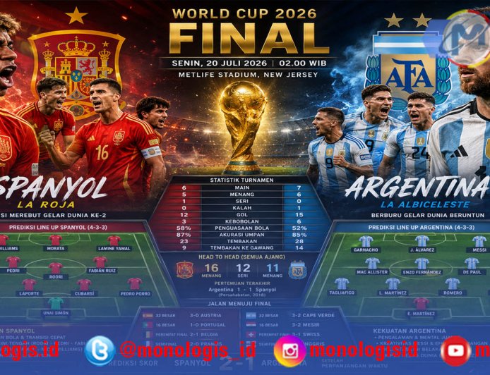 Analisis Final Piala Dunia 2026: Spanyol vs Argentina, Duel Filosofi Sepak Bola Penentu Juara Dunia