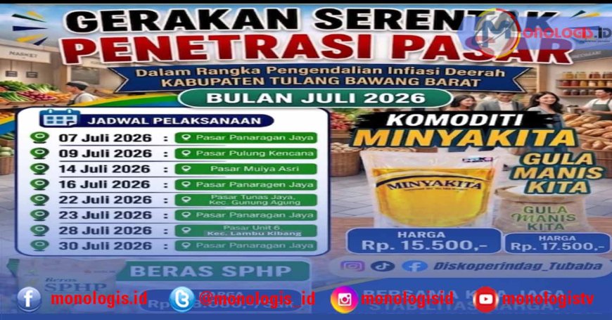 Pemkab Tubaba Gelar Gerakan Penetrasi Pasar Bulan Ini