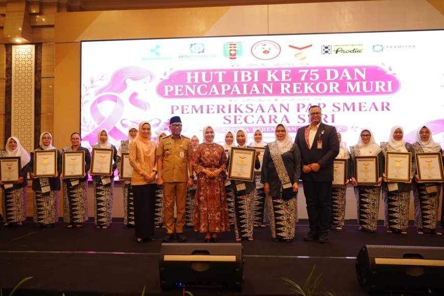 Lampung Cetak Rekor MURI Pap Smear Massal, 14.762 Perempuan Ikuti Skrining Kanker Serviks