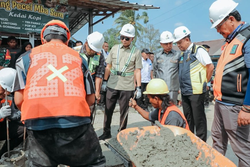 Mirza Tinjau Perbaikan Jalan Suoh