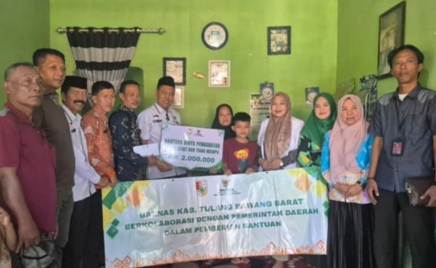 Pemkab-Baznas Tubaba Serahkan Bantuan Dua Anak Penderita Jantung Bawaan