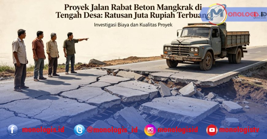 Proyek Rabat Beton Lampung Utara Mangkrak, Warga Minta Audit