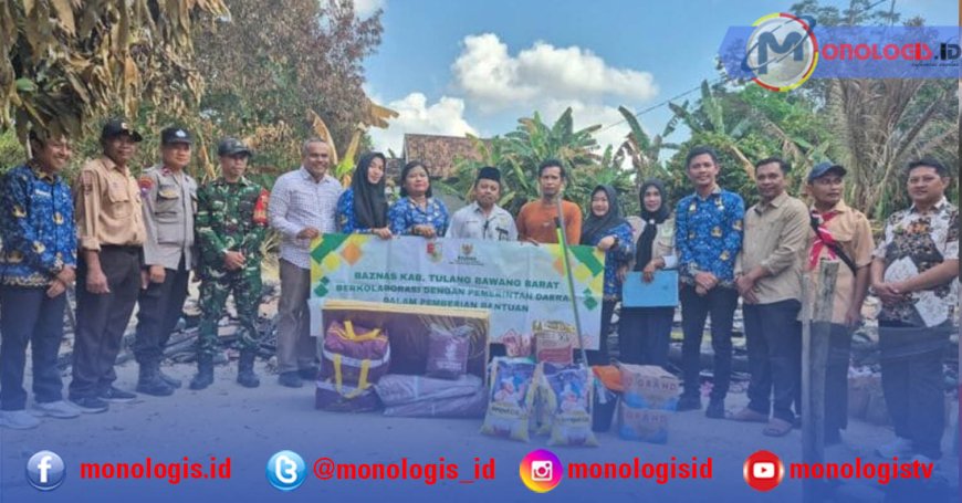Pemkab-Baznas Tubaba Salurkan Bantuan Korban Kebakaran Toto Mulyo