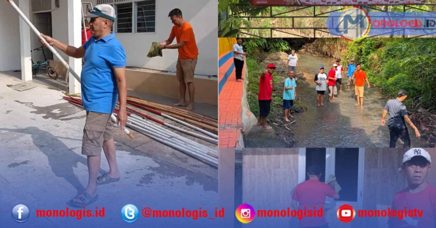 Sambut HUT ke-81 RI, Warga Hajimena Bersihkan Sungai  dan Musala