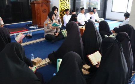 Awali Tugas sebagai Kapolres Lampung Utara, AKBP Raswidiati Gelar Khatam Al-Qur’an dan Doa Bersama