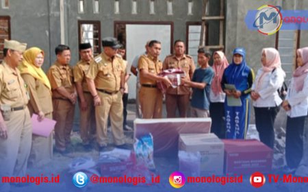 Dinsos Lampura Salurkan Bantuan Korban Kebakaran Abung Pekurun