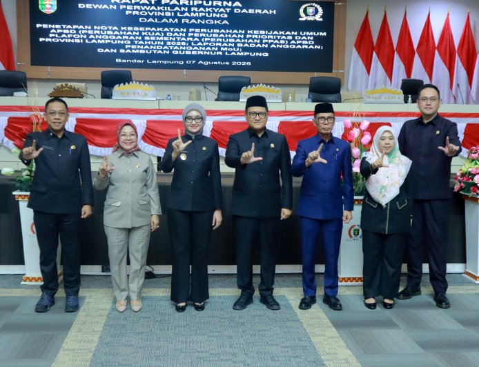Pemprov dan DPRD Lampung Sepakati Perubahan KUA-PPAS APBD 2026, Belanja Daerah Naik Rp74,66 Miliar