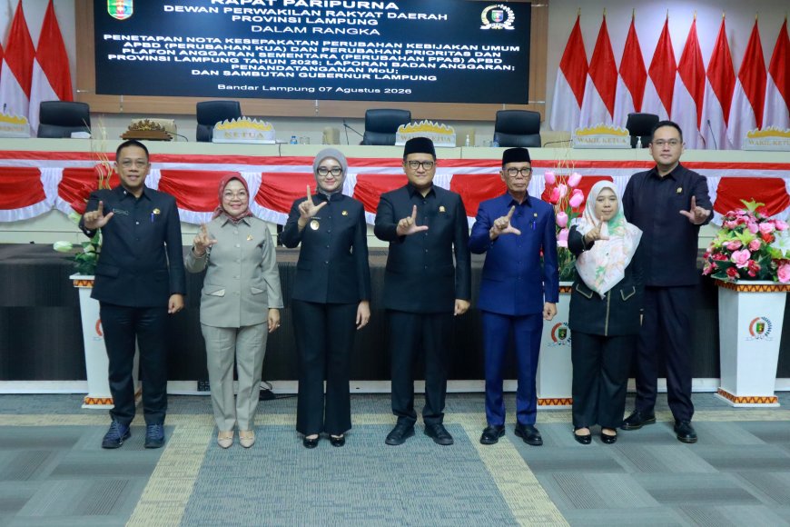 Pemprov dan DPRD Lampung Sepakati Perubahan KUA-PPAS APBD 2026, Belanja Daerah Naik Rp74,66 Miliar