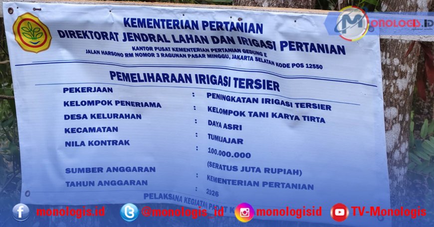 Disinyalir tak Memenuhi Standar, Proyek Rehabilitasi Irigasi Rp200 Juta di Tubaba Berpotensi Rugikan Negara