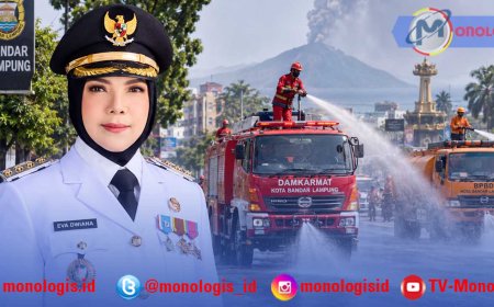 Debu Krakatau Menyebar, Jalan Bandar Lampung Disemprot