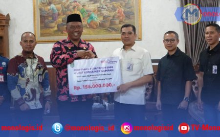 Bank Lampung Serahkan 4 Kontainer Sampah ke Pemkab Lamteng