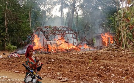 Rumah Janda di Lampung Utara Ludes Terbakar, Penghuni Selamat