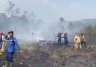 Damkarmat Bandar Lampung Kerahkan 21 Personel Padamkan Kebakaran Lahan di Garuntang
