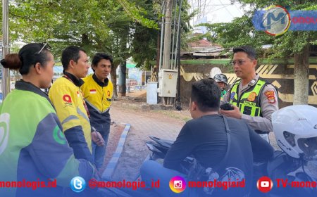 Satlantas Polres Lampung Utara Ajak Ojol Jaga Kamtibmas