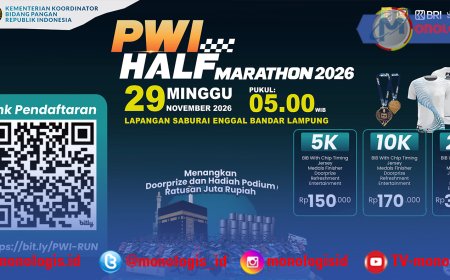 PWI Half Marathon Lampung Tebar Hadiah, Target 5.000 Pelari