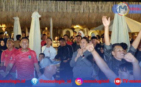 Nobar di Pantai Sanggar, Warga Rayakan Juara Indonesia