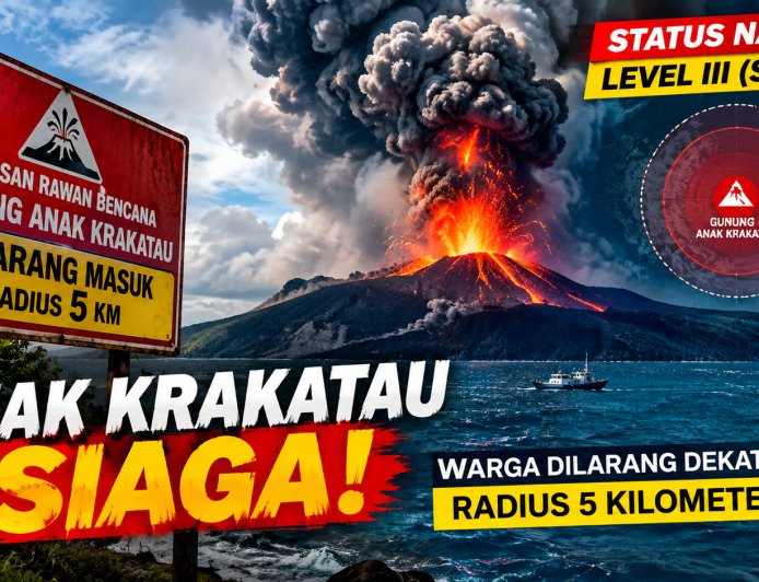 Anak Krakatau Siaga, Warga Dilarang Mendekat 5 Km