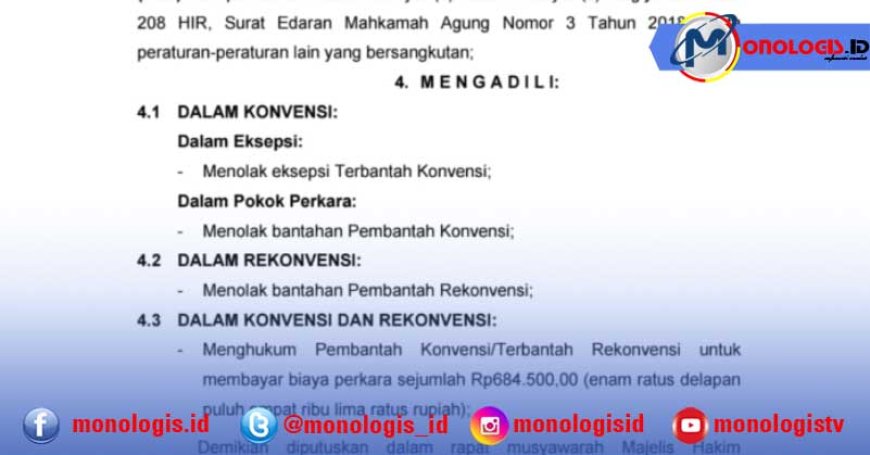 Kuasa Hukum Nuryadin: Putusan Tegaskan Sita Eksekusi Sah, Semua Bantahan Darusalam Ditolak PN Tanjung Karang