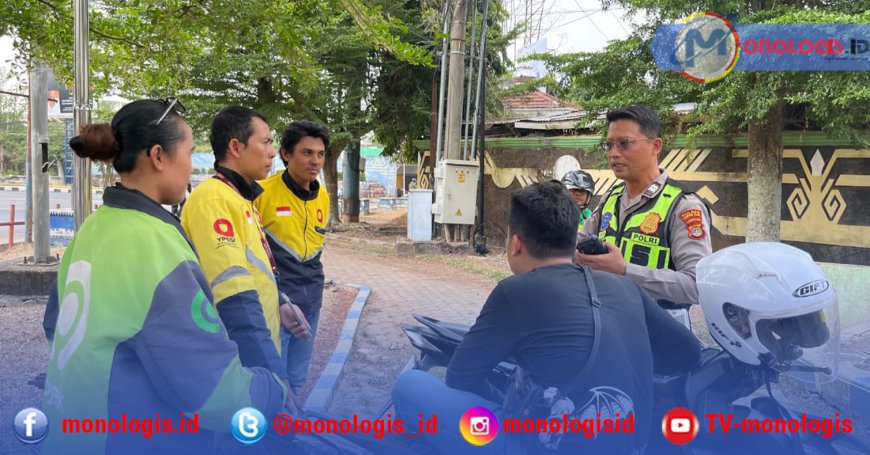 Satlantas Polres Lampung Utara Ajak Ojol Jaga Kamtibmas