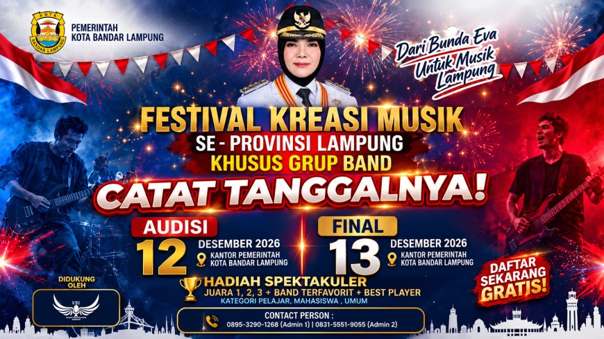 Pemkot Bandar Lampung Buka Lomba Band Gratis